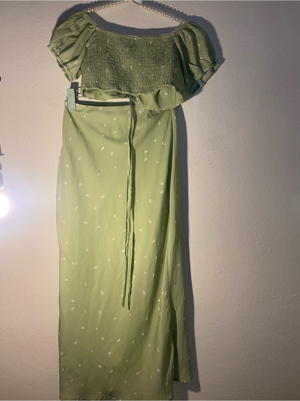 Princess Polly Women’s Size 2 Polk A Dot Green Matching Set - Picture 4 of 5